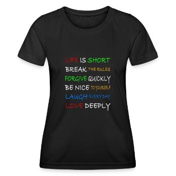 Funny sayings and wisdom about life - Women's Functional T-Shirt - black - Front - AI Model Female 172 light (172cm)