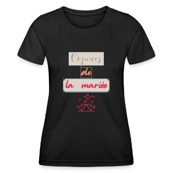 Copines de la mariée - T-shirt sport Femme - noir - Devant - AI Model Female 172 light (172cm)