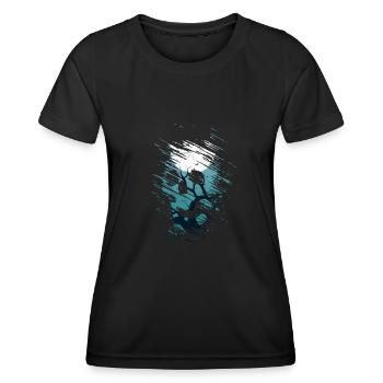 Human Skull Mansion Haunted Spooky Funny Horror - Frauen Funktions-T-Shirt - Schwarz - Vorne - AI Model Female 172 light (172cm)