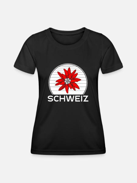 Schweizer Enzian - Frauen Funktions-T-Shirt - Schwarz