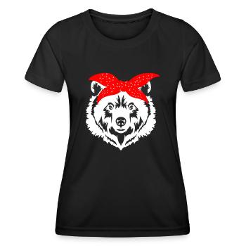 Ours suisse - T-shirt sport Femme - noir - Devant - AI Model Female 172 light (172cm)