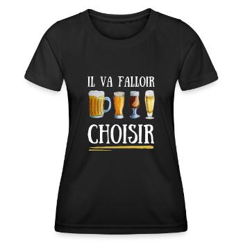 Bières Il va falloir choisir - T-shirt sport Femme - noir - Devant - AI Model Female 172 light (172cm)