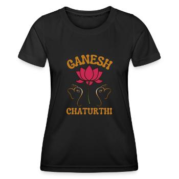 Ganesh Chaturthi Hidouisme Holidays Symbol - T-shirt sport Femme - noir - Devant - AI Model Female 172 light (172cm)