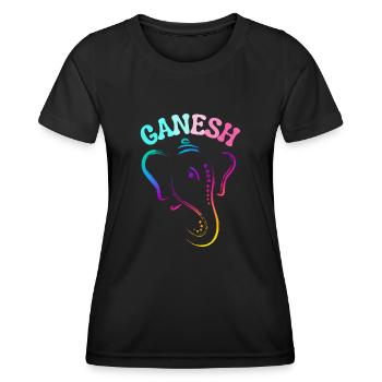 GANESH ELEPHANT GO Happy Ganesh Chaturthi - T-shirt sport Femme - noir - Devant - AI Model Female 172 light (172cm)