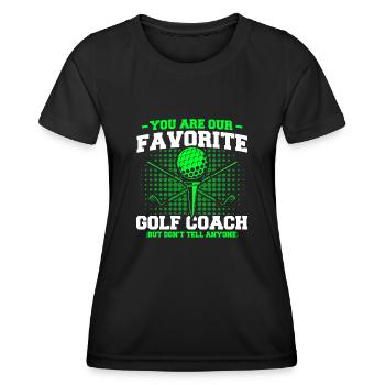 Cadeau d’entraîneurs de golf de joueur de sport - T-shirt sport Femme - noir - Devant - AI Model Female 172 light (172cm)