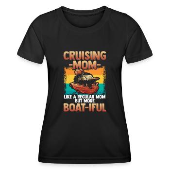 Cruising Vacation Mom - Cruise Ship - Frauen Funktions-T-Shirt - Schwarz - Vorne - AI Model Female 172 light (172cm)