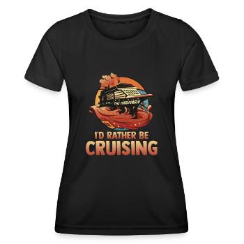 Cruising Vacation - Cruise Ship - Frauen Funktions-T-Shirt - Schwarz - Vorne - AI Model Female 172 light (172cm)