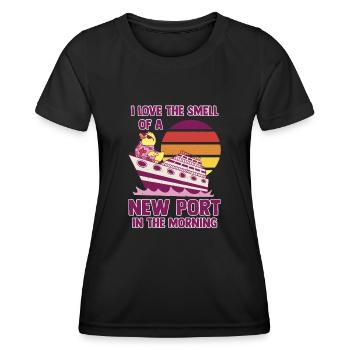 Cruising Vacation - Cruise Ship - Frauen Funktions-T-Shirt - Schwarz - Vorne - AI Model Female 172 light (172cm)