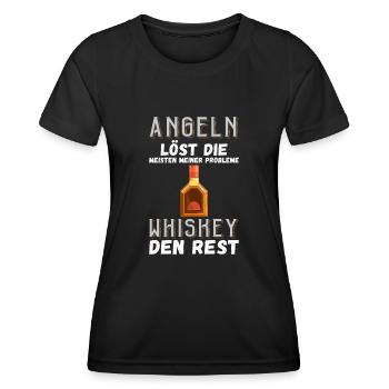 Angeln löst die meisten meiner Probleme Whiskey de - Frauen Funktions-T-Shirt - Schwarz - Vorne - AI Model Female 172 light (172cm)