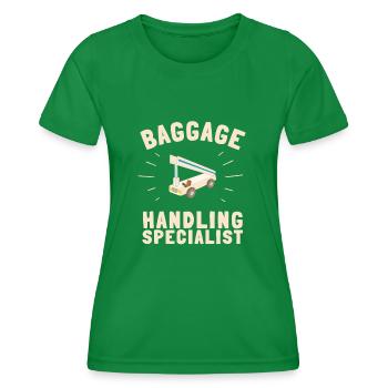 Baggage Handler Airfield Airport Worker - Women's Functional T-Shirt - kelly green - Front - AI Model Female 172 dark (172cm)