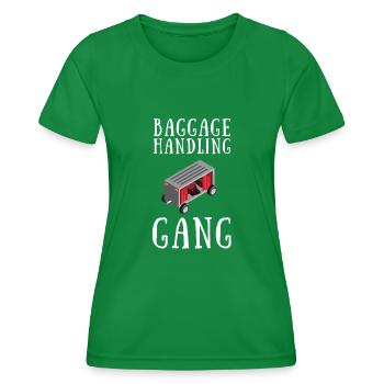 Baggage Handler Airfield Airport Worker - Women's Functional T-Shirt - kelly green - Front - AI Model Female 172 dark (172cm)