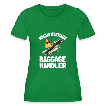 Baggage Handler Airfield Airport Worker - Women's Functional T-Shirt - kelly green - Front - AI Model Female 172 dark (172cm)