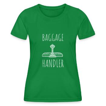 Baggage Handler Airfield Airport Worker - Women's Functional T-Shirt - kelly green - Front - AI Model Female 172 dark (172cm)