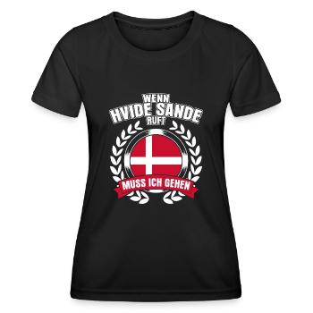 Hvide Sande Holmsland Klit Witz Dänemark - Frauen Funktions-T-Shirt - Schwarz - Vorne - AI Model Female 172 light (172cm)