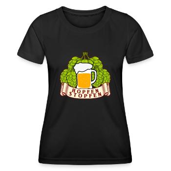 Bierbrauer Brauerei Hopfenstopfen Bier - Frauen Funktions-T-Shirt - Schwarz - Vorne - AI Model Female 172 light (172cm)