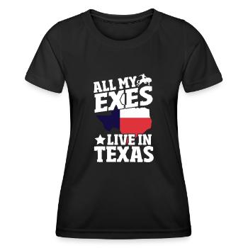 Tous mes ex-petits amis vivent au Texas - T-shirt sport Femme - noir - Devant - AI Model Female 172 light (172cm)