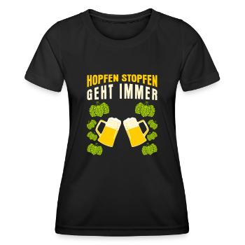 Bierbrauer Hopfenstopfen Brauerei Bier - Frauen Funktions-T-Shirt - Schwarz - Vorne - AI Model Female 172 light (172cm)