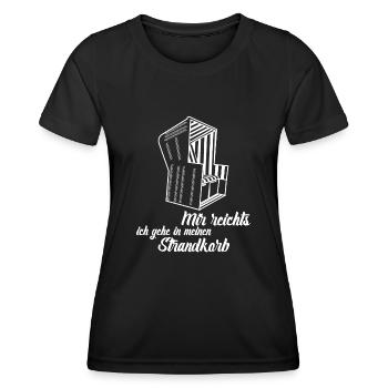 Strandkorb für den Garten Strandkörbe - Frauen Funktions-T-Shirt - Schwarz - Vorne - AI Model Female 172 light (172cm)