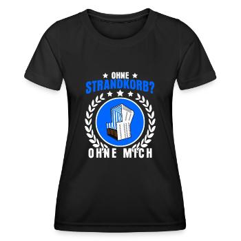 Strandkorb Ostsee Nordsee Strandkörbe - Frauen Funktions-T-Shirt - Schwarz - Vorne - AI Model Female 172 light (172cm)
