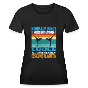 Normale Jungs machen Hausaufgaben coole machen - Frauen Funktions-T-Shirt - Schwarz - Vorne - AI Model Female 172 light (172cm)