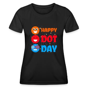 Cute Dot Pattern Colorful Smile Happy Dot Day - Frauen Funktions-T-Shirt - Schwarz - Vorne - AI Model Female 172 light (172cm)