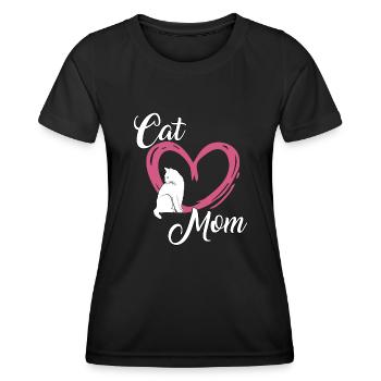 Propriétaire de chat Cadeau Chats Maman Propriétaire de chat - T-shirt sport Femme - noir - Devant - AI Model Female 172 light (172cm)