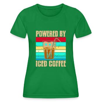 Rétro Vintage Propulsé par du thé glacé au café frais - T-shirt sport Femme - vert - Devant - AI Model Female 172 dark (172cm)