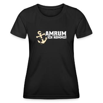 Amrum ich komme - Frauen Funktions-T-Shirt - Schwarz - Vorne - AI Model Female 172 light (172cm)
