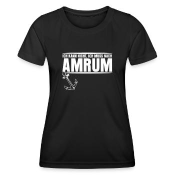 Amrum Urlaub - Frauen Funktions-T-Shirt - Schwarz - Vorne - AI Model Female 172 light (172cm)