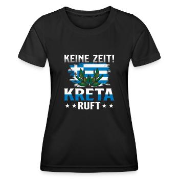 Keine Zeit Kreta ruft Griechenland Urlaub - Frauen Funktions-T-Shirt - Schwarz - Vorne - AI Model Female 172 light (172cm)