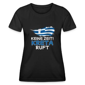 Keine Zeit Kreta ruft Griechenland Urlaub - Frauen Funktions-T-Shirt - Schwarz - Vorne - AI Model Female 172 light (172cm)