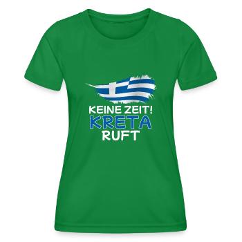 Keine Zeit Kreta ruft Griechenland Urlaub - Frauen Funktions-T-Shirt - Kelly Green - Vorne - AI Model Female 172 dark (172cm)