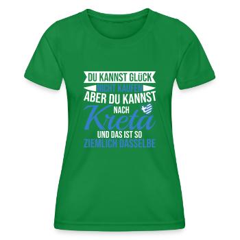 Kreta Glück Griechenland Urlaub - Frauen Funktions-T-Shirt - Kelly Green - Vorne - AI Model Female 172 dark (172cm)