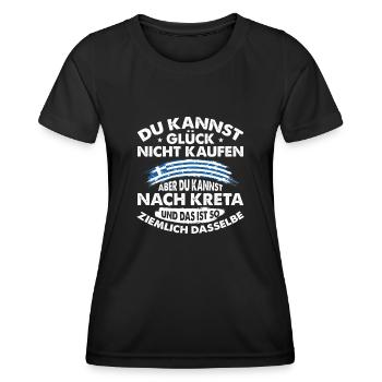 Kreta Glück Griechenland Urlaub - Frauen Funktions-T-Shirt - Schwarz - Vorne - AI Model Female 172 light (172cm)