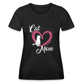 Chats mignons Maman Chats Fan Cadeau Chats - T-shirt sport Femme - noir - Devant - AI Model Female 172 light (172cm)