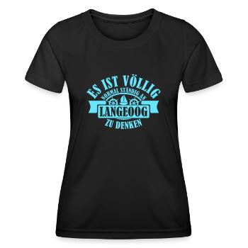 Langeoog Spruch - Frauen Funktions-T-Shirt - Schwarz - Vorne - AI Model Female 172 light (172cm)