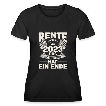 Rentner 2023 Schuften hat ein Ende Rente - Frauen Funktions-T-Shirt - Schwarz - Vorne - AI Model Female 172 light (172cm)