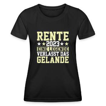 Rentner Rente 2023 eine Legende Renteneintritt - Frauen Funktions-T-Shirt - Schwarz - Vorne - AI Model Female 172 light (172cm)