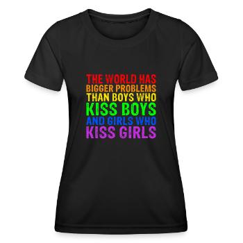 Le monde a de plus gros problèmes que les personnes LGBTQ+ - T-shirt sport Femme - noir - Devant - AI Model Female 172 light (172cm)