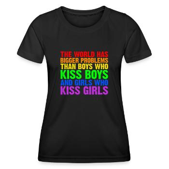 Le monde a de plus gros problèmes que les personnes LGBTQ+ - T-shirt sport Femme - noir - Devant - AI Model Female 172 light (172cm)