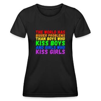 Le monde a de plus gros problèmes que les personnes LGBTQ+ - T-shirt sport Femme - noir - Devant - AI Model Female 172 light (172cm)
