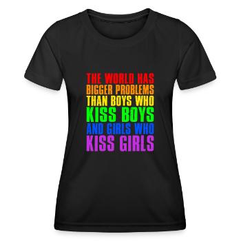 Le monde a de plus gros problèmes que les personnes LGBTQ+ - T-shirt sport Femme - noir - Devant - AI Model Female 172 light (172cm)