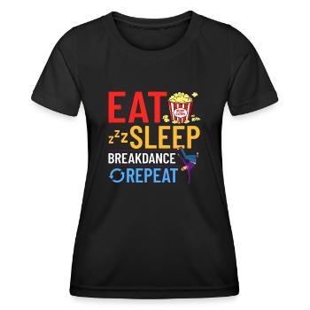 Breakdance Musik Breaking BBoy Bgirl - Frauen Funktions-T-Shirt - Schwarz - Vorne - AI Model Female 172 light (172cm)
