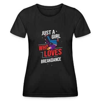 Breakdance Musik Breaking BBoy Bgirl - Frauen Funktions-T-Shirt - Schwarz - Vorne - AI Model Female 172 light (172cm)