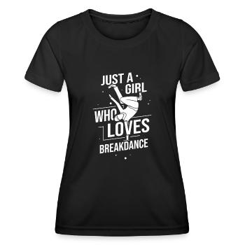 Breakdance Musik Breaking BBoy Bgirl - Frauen Funktions-T-Shirt - Schwarz - Vorne - AI Model Female 172 light (172cm)