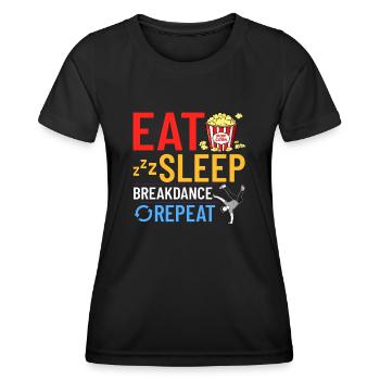 Breakdance Musik Breaking BBoy Bgirl - Frauen Funktions-T-Shirt - Schwarz - Vorne - AI Model Female 172 light (172cm)