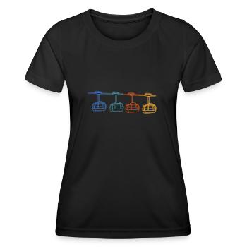 Téléphérique Tramway Téléphérique Télécabine - T-shirt sport Femme - noir - Devant - AI Model Female 172 light (172cm)