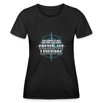 Langeoog Insel - Frauen Funktions-T-Shirt - Schwarz - Vorne - AI Model Female 172 light (172cm)