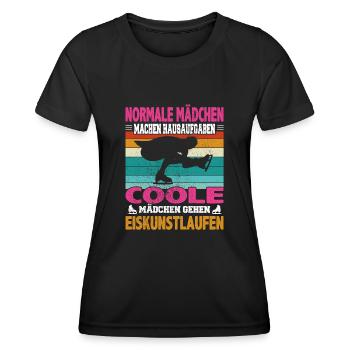 Normale Mädchen Hausaufgaben coole Eiskunstlauf - Frauen Funktions-T-Shirt - Schwarz - Vorne - AI Model Female 172 light (172cm)