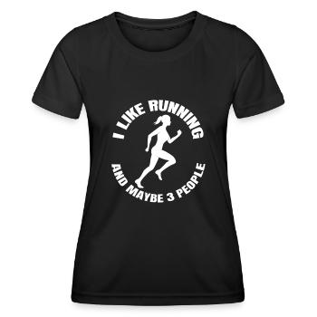Jogging fit jogging entraînement course cardio - T-shirt sport Femme - noir - Devant - AI Model Female 172 light (172cm)
